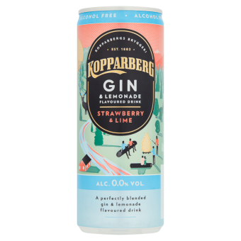 Kopparberg Alcohol Free Strawberry & Lime Premixed Gin and Lemonade 250ml