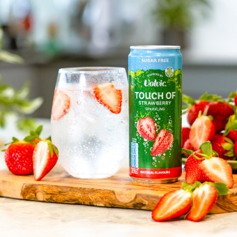 Volvic Touch of Strawberry Flavoured Sparkling Water 12x 330ml