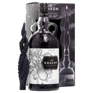 Kraken Black Spiced Rum 1Ltr Candle Gift Pack