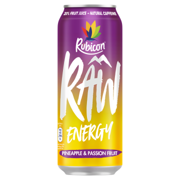 Rubicon RAW Pineapple & Passion Fruit Energy Drink 12x 500ml