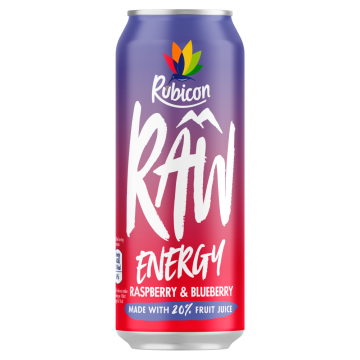 Rubicon RAW Raspberry & Blueberry Energy Drink 12x 500ml
