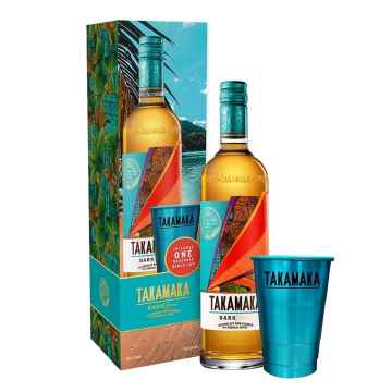 Takamaka Dark Spiced Rum 70cl Gift Set