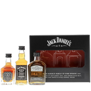 Jack Daniel's Family Whiskey 3x 5cl Miniatures Gift Pack Transparent