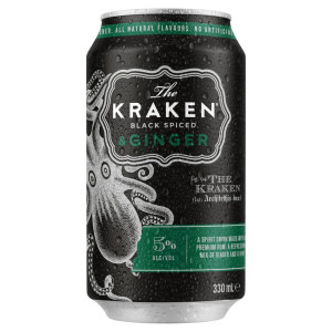 Kraken Black Spiced Rum & Ginger Premix 330ml Can