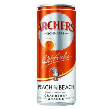 Archers Peach on the Beach Cocktail 250ml Can