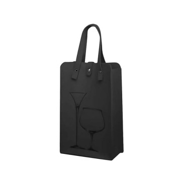 Black Double Bottle Gift Bag