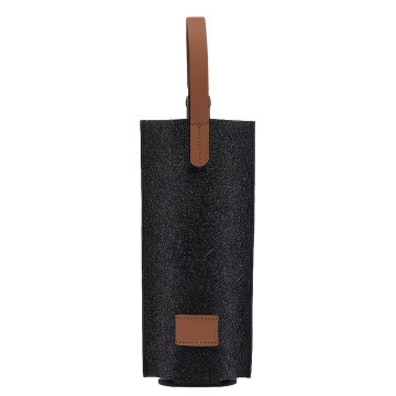 Black Felt Bottle Bag