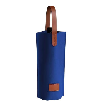 Blue Felt Bottle Bag