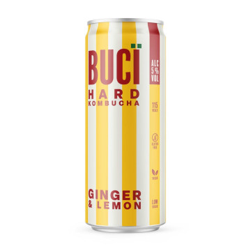 BUCI Ginger & Lemon Hard Kombucha 12x 330ml