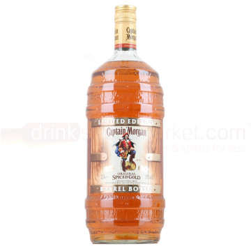 Captain Morgan Spiced Gold Rum Limited Edition Barrel Bottle Caribbean Blended Spiced Rum 1.5 Litre