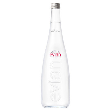 Evian Still Natural Mineral Water 12x75cl Glass Bottle