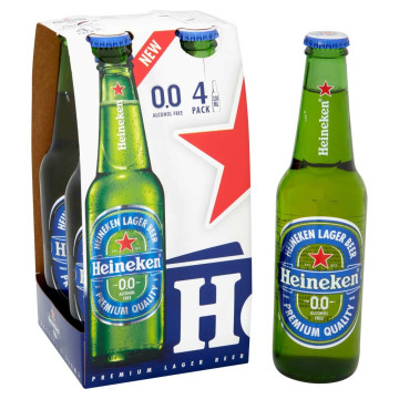 Heineken 0.0% Alcohol Free Beer 4x 330ml