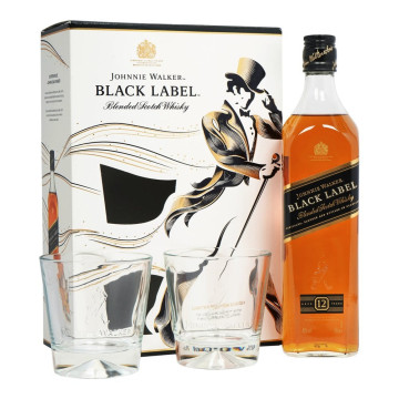 Johnnie Walker Black Label 12 Year Whisky 70cl Gift Set