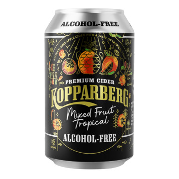 Kopparberg Mixed Fruit Tropical Alcohol Free Cider 24x 330ml Cans