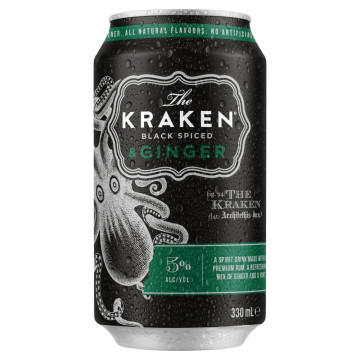 Kraken Black Spiced Rum & Ginger Premix 330ml Can