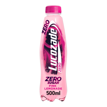 Lucozade Zero Pink Lemonade 12x 500ml