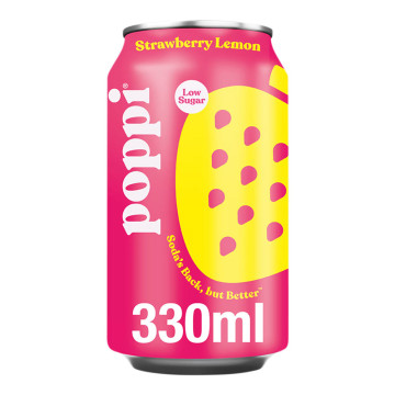 Poppi Strawberry & Lemon Soda 24 x 330ml Cans