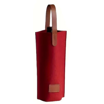 Red Felt Bottle Bag