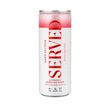 Served Raspberry Hard Seltzer 250ml