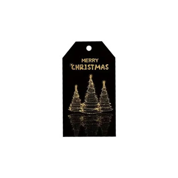 Three Christmas Tree Black Gift Tag