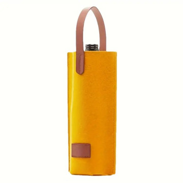 Yellow Felt Bottle Bag