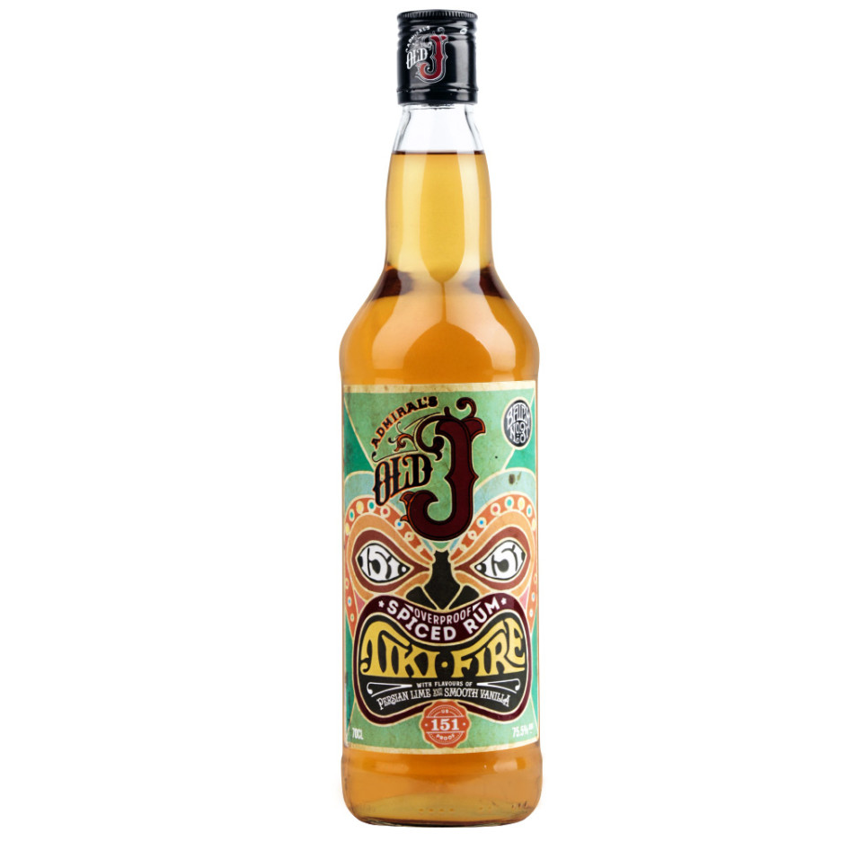 Admiral Vernons Old J Tiki Fire 151 Overproof Rum 70cl
