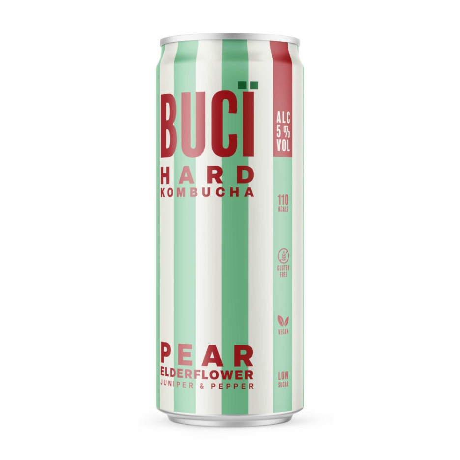 BUCI Pear & Elderflower Hard Kombucha 12x 330ml