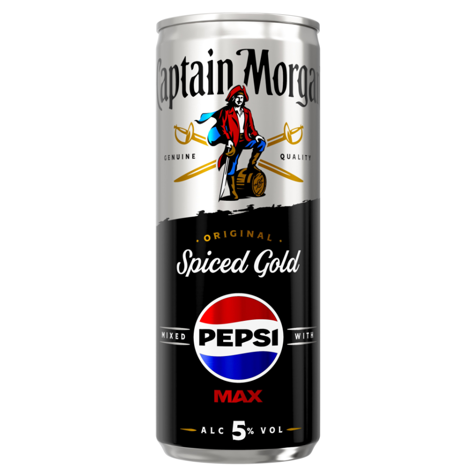 Captain Morgan Spiced Gold Rum & Pepsi Max Premix 250ml