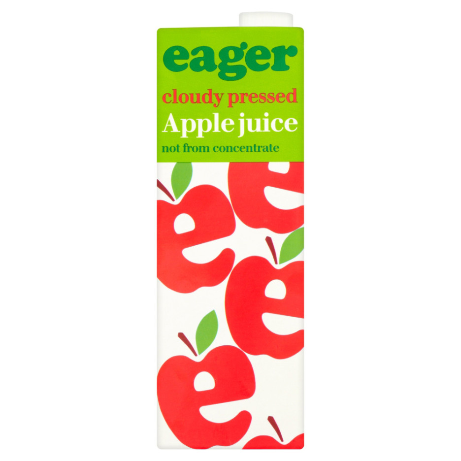 Eager Pressed Cloudy Apple Juice 8x 1Ltr