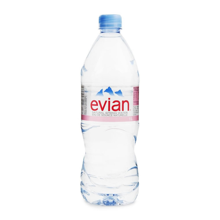 Evian Still Natural Mineral Water 6x 1Ltr