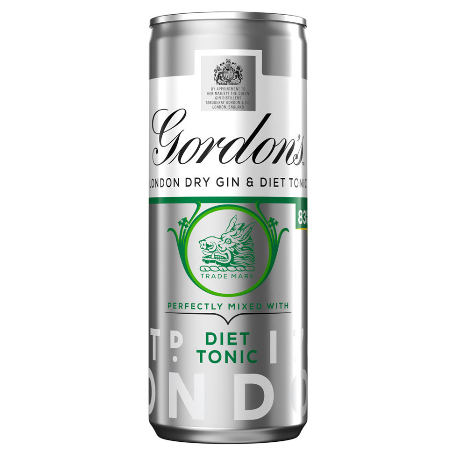 Gordons Gin and Slim Tonic Premix 12 x 250ml
