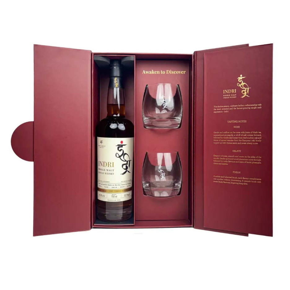 Indri Trini Three Wood Whisky 70cl Gift Pack