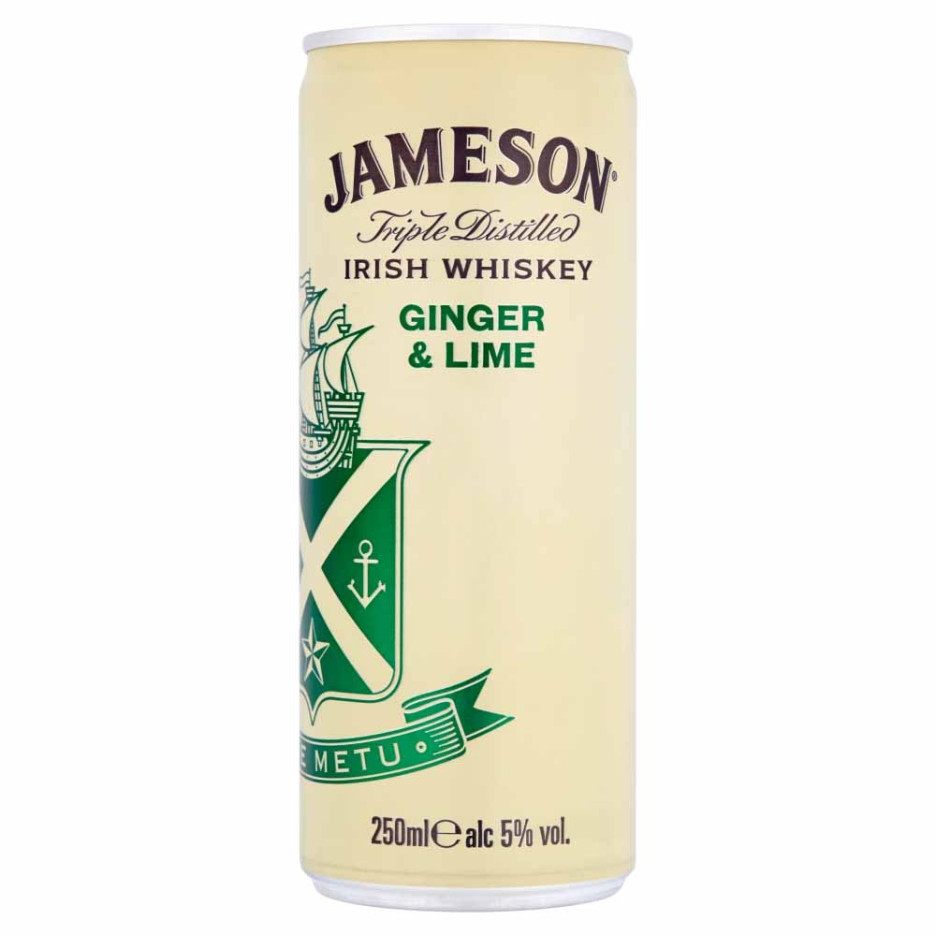 Jameson Irish Whiskey Ginger & Lime 250ml Can