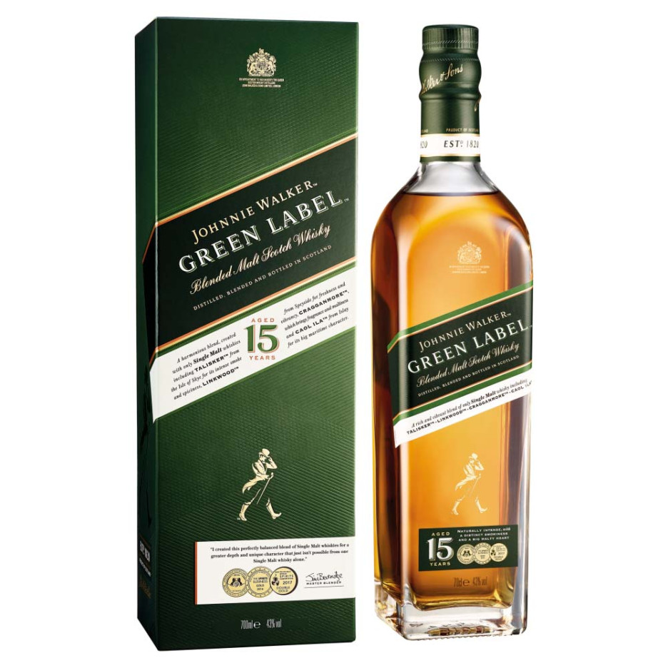 Johnnie Walker Green Label 15 Year Whisky 70cl