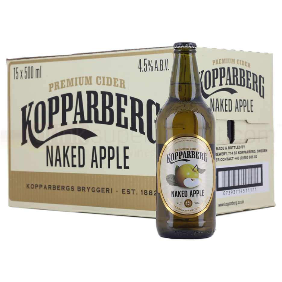 Kopparberg Naked Apple Premium Swedish Cider 15x500ml Bottles NRB