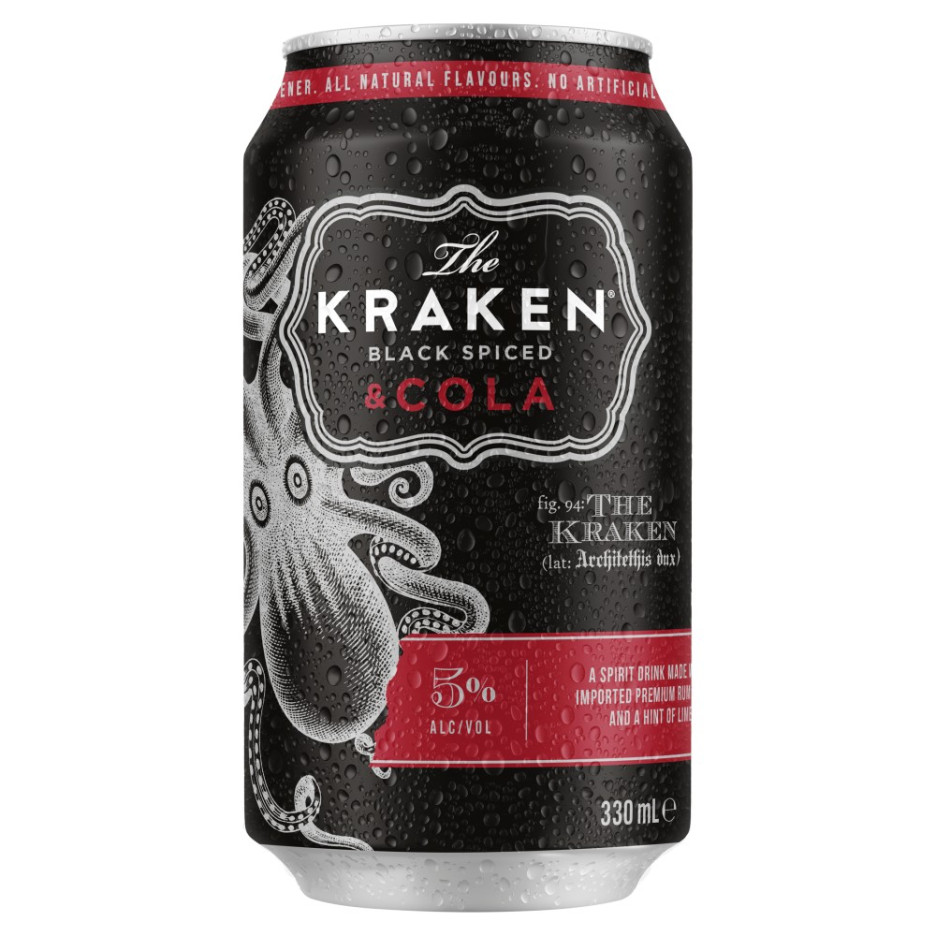 Kraken Black Spiced Rum & Cola Premix 330ml Can