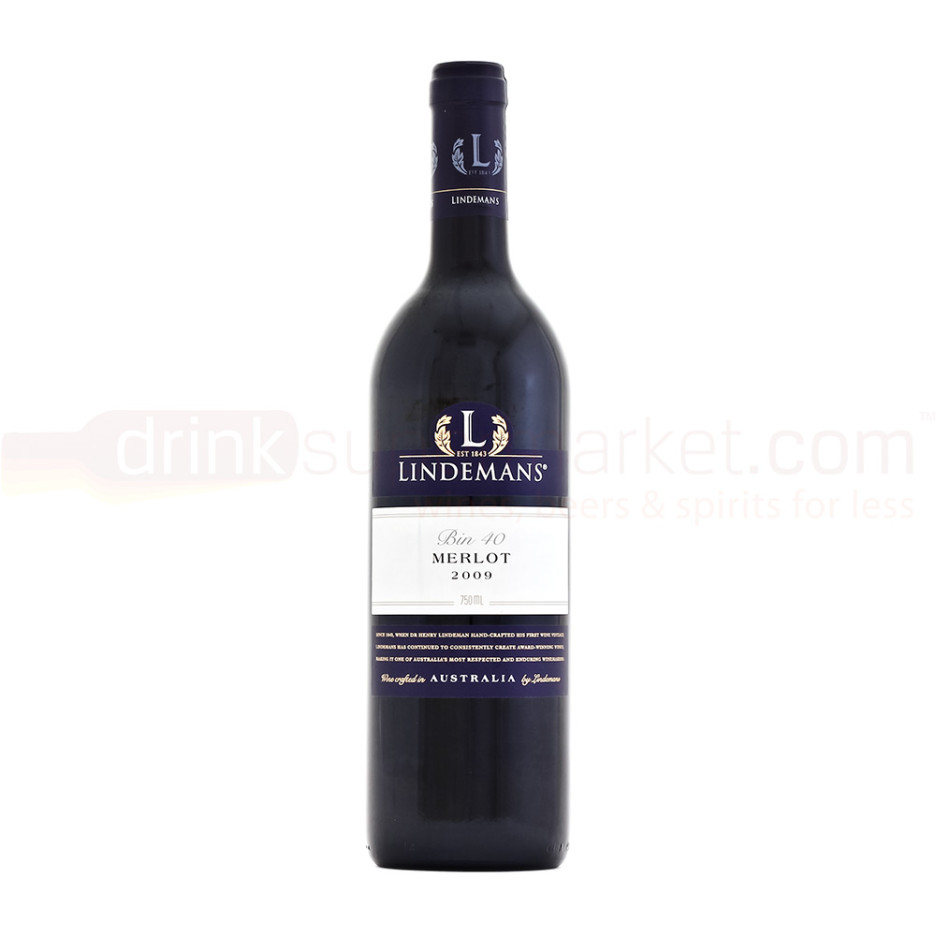 Lindemans Bin 40 Merlot Australian Red Wine 75cl Single Bottle