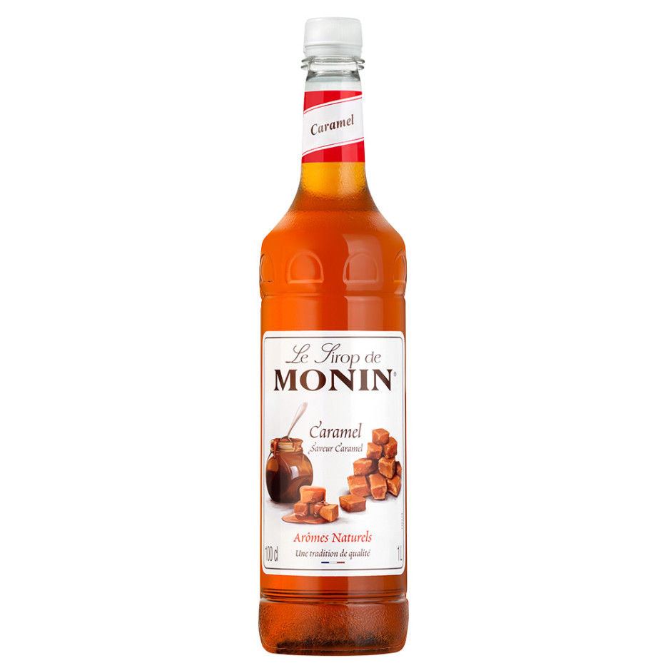 Monin Caramel French Flavour Syrop Syrup 1 Ltr Plastic Bottle 
