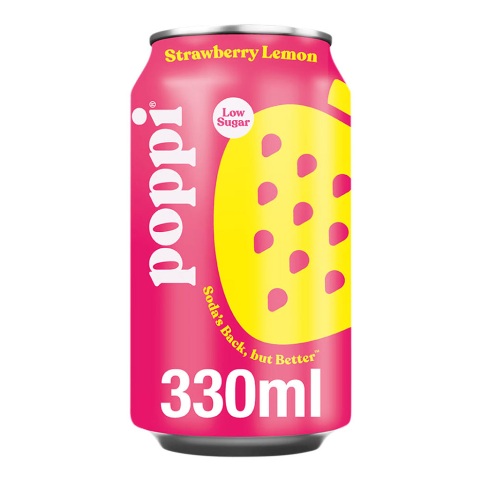 Poppi Strawberry & Lemon Soda 24 x 330ml Cans