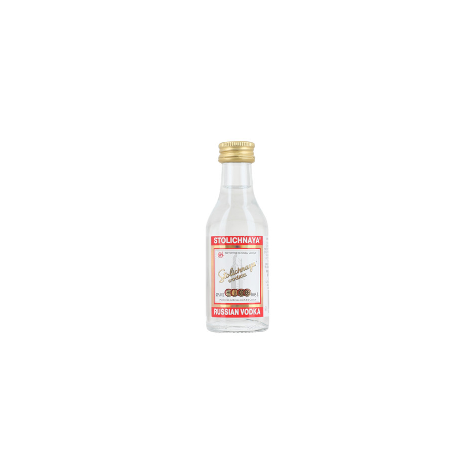 Stolichnaya Red Label - Latvian Plain Winter Wheat Vodka - 5cl Miniature
