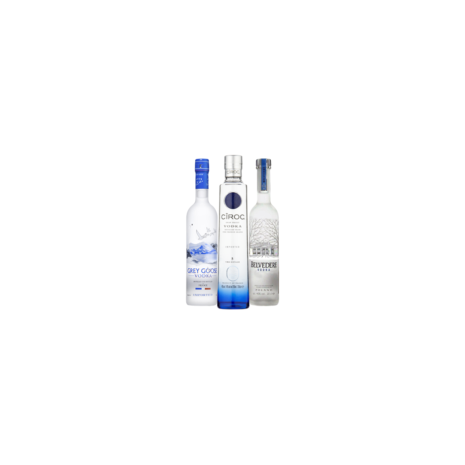 The Ultimate Vodka Tasting Set - Ciroc, Grey Goose, Belvedere