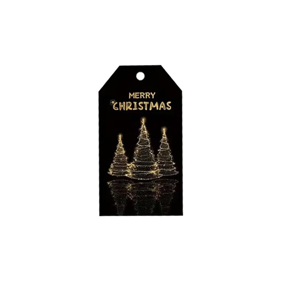 Three Christmas Tree Black Gift Tag