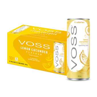 Voss Lemon & Cucumber Sparkling Water 10x 330ml Cans
