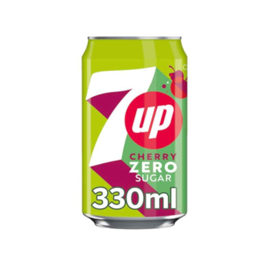 7UP Cherry Zero Sugar 24x 330ml Cans