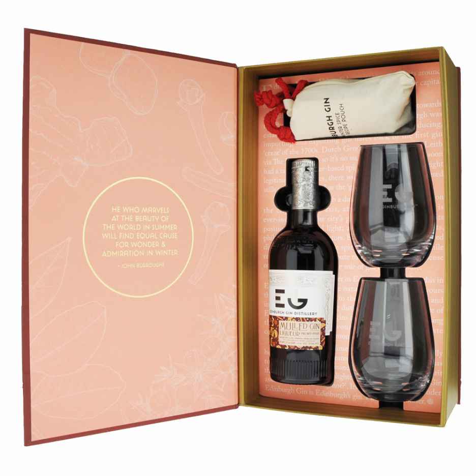 Edinburgh Mulled Gin Liqueur 50cl Gift Set