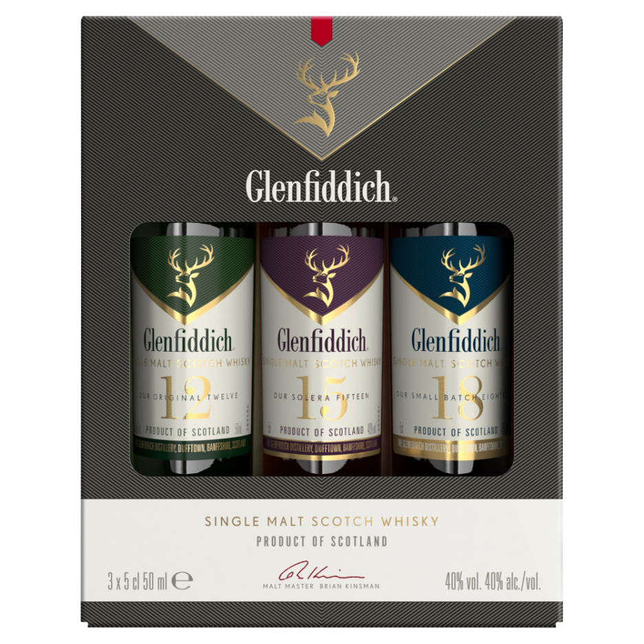 Glenfiddich Whisky 3x 5cl Miniature Gift Pack