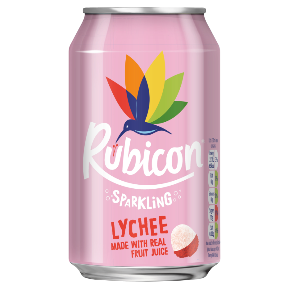 Rubicon Sparkling Lychee Soft Drink 24x 330ml