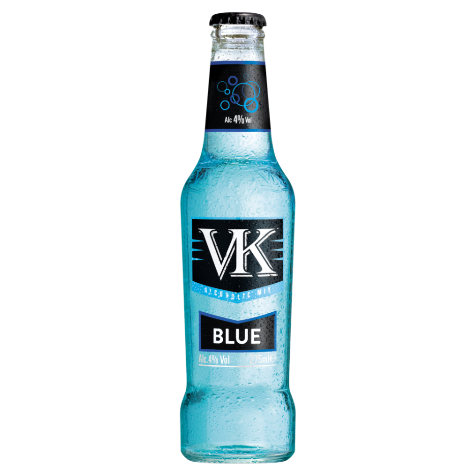 VK Blue 24x 275ml Glass Bottles