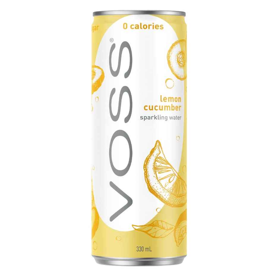 Voss Lemon & Cucumber Sparkling Water 10x 330ml Cans