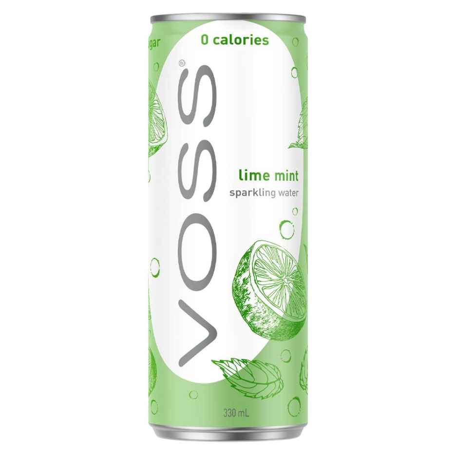 Voss Lime & Mint Sparkling Water 10x 330ml Cans
